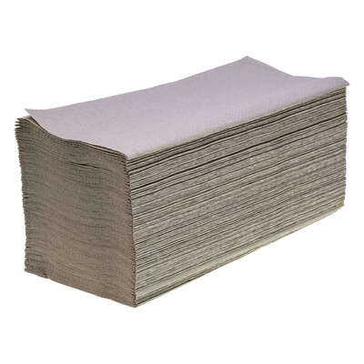 V Fold Recycled Paper Hand Towels Natural 1ply 5000 - Gompels HealthCare