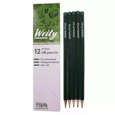 Writy HB Striped Pencils 12 Pack G3p95