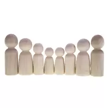 Assorted Wooden Family Figures 8 Pack