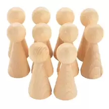 Wooden Conical Figures 100mm 10 Pack