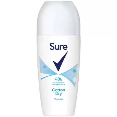 Sure Anti-Perspirant Cotton Dry Roll On 50ml 6 Pack