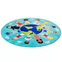 Children of The World Circular Rug Teal 2mx2m