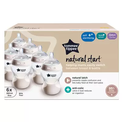 Tommee Tippee Natural Start Bottles 260ml 6 Pack