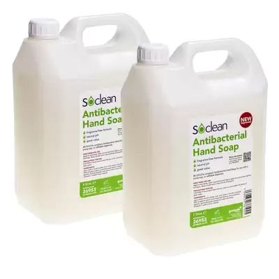 Soclean Antibacterial Hand Soap 5 Litre 2 Pack G2p100