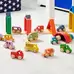 Rainbow Wooden Vehicles Set 12 Pack