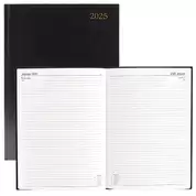 A4 Diary Day Per Page Black 2025