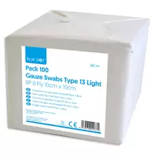 Gauze Swabs Type 13 8ply 10cm x 10cm 100 Pack