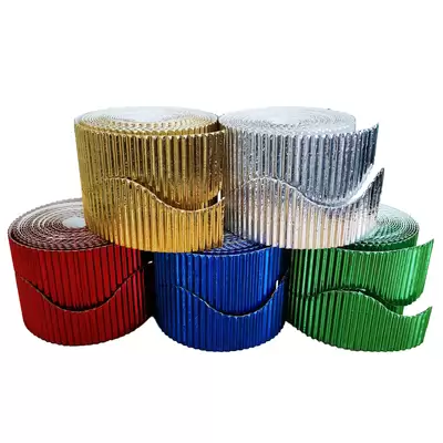 Christmas Border Rolls Metallic Wavy Assorted 5 Pack