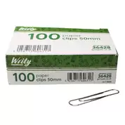 Writy Paper Clips 50mm 100 Pack