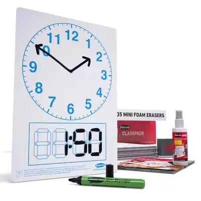 Show Me Telling The Time Drywipe Boards Class 35 Pack G1p100