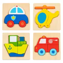 Olly and Oby Chunky Transport Puzzle 4 Pack