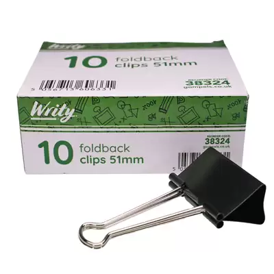 Writy Foldback Clips 10 Pack - Size: 51mm