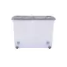 Wham Storage Box With Wheels and Folding Lid 80l Clear/Grey 3 Pack