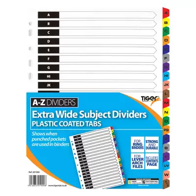 Extra Wide Subject Dividers A-Z