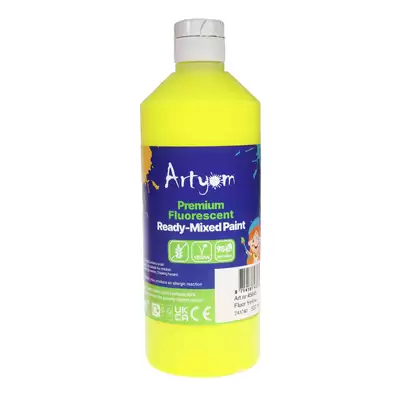 Artyom Premium Ready Mixed Fluorescent Poster Paint 500ml - Colour: Yellow