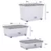 Wham Storage Box With Wheels and Folding Lid Multi Size Clear/Grey 3 Pack