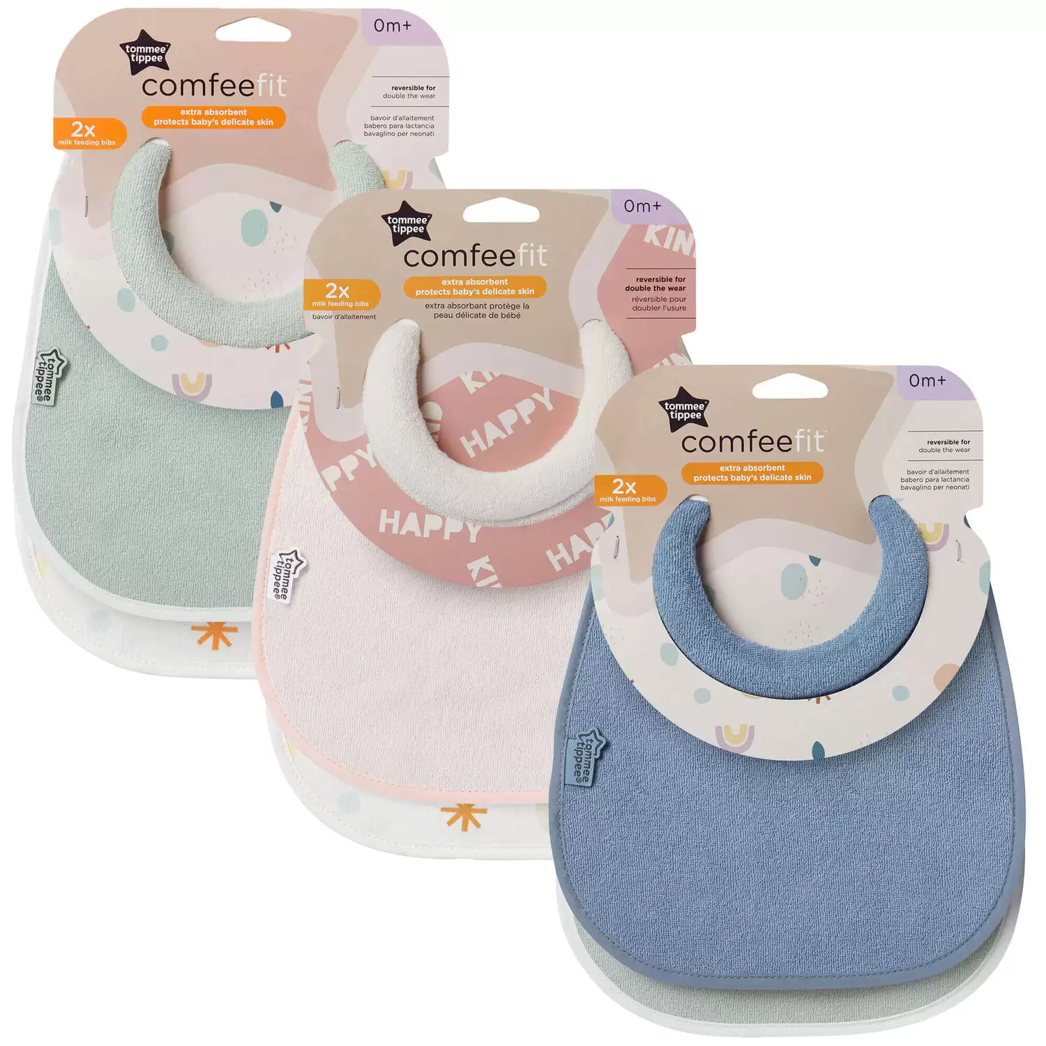 Tommee Tippee Milk Feeding Bibs Assorted 2 Pack - Gompels | Care ...