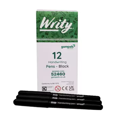 Writy Handwriting Pens Black - Pack Size: 12