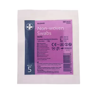 Sterile Non Woven Swabs 5 x 5cm 5 Pack