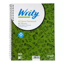 Writy A5 Spiral Notebook 80 Sheet 5 Pack