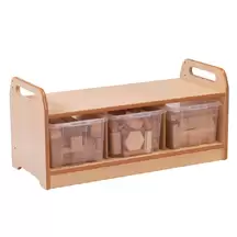 Low Storage Unit With Wooden Blocks