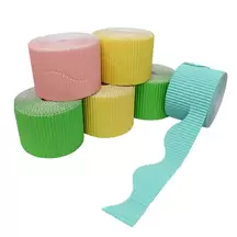 Border Rolls Wavy Assorted Pastel 5.7cm x 7.5m 6 Pack