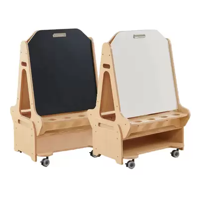 Mobile Double Sided Easel With Storage