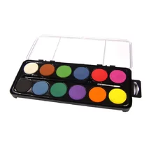 12 Disc Watercolour Paint Set With Brush