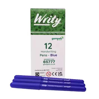 Writy Handwriting Pens Blue - Pack Size: 12