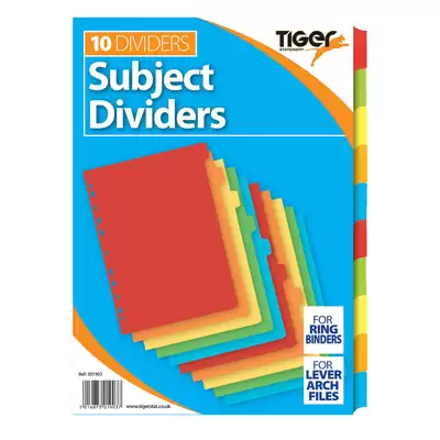 Extra Wide Subject Dividers 10 Part