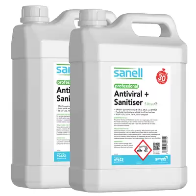 Sanell Antiviral Sanitiser 5 Litre 2 Pack G3p50