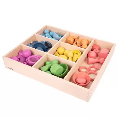 Rainbow Wooden Super Set With 7 Part Sorting Tray