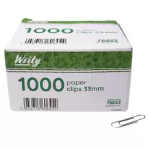 Writy Paper Clips 33mm 1000 Pack