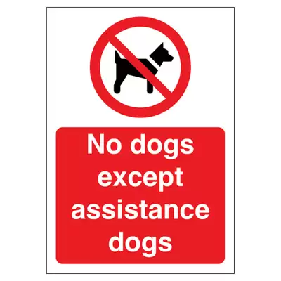 Safety Signs Rigid - Type: Assistant Dogs Only