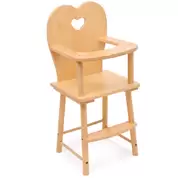 Natural Wooden Highchair for Dolls