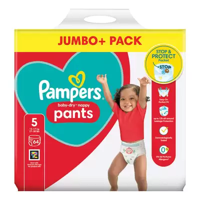 Pampers Baby Dry Nappy Pants Size 5 64 Pack - Gompels - Care & Nursery ...