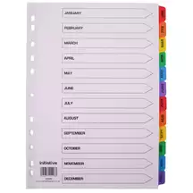 A4 Subject Dividers Jan - Dec