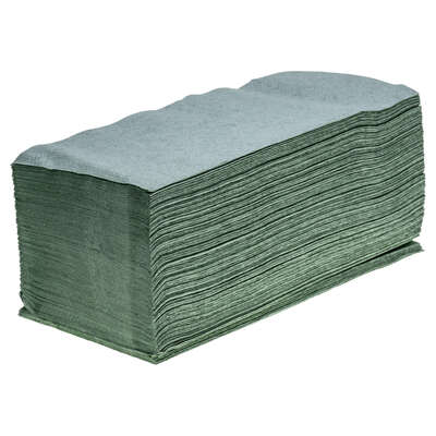 V Fold Recycled Paper Hand Towels Green 1ply 5000 - Gompels HealthCare