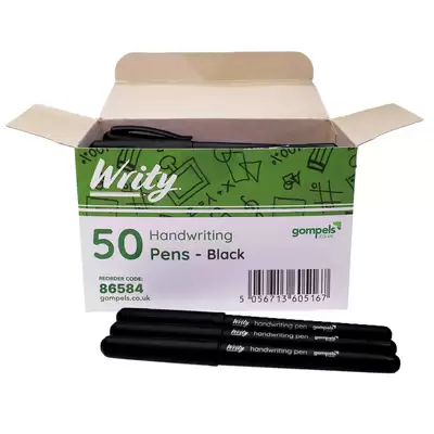 Writy Handwriting Pens Black - Pack Size: 50