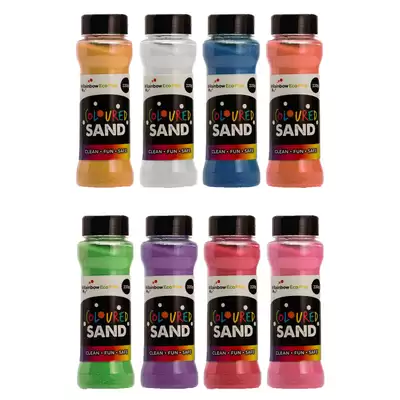 Rainbow Coloured Sand Shakers Assorted 8 Pack