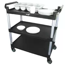 Soclean Clearing Trolley Three Tier Black