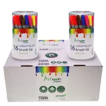 Artyom Easy Grip Brush Tip Colouring Pens Assorted