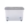 Wham Storage Box With Wheels and Folding Lid Clear/Grey 5 Pack