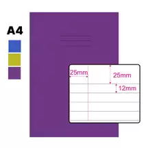 Writy A4 Exercise Book 12mm Ruled With Margin 80 Page 50 Pack