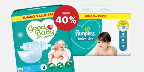 Save 40% when you switch to our brand Good Baby.